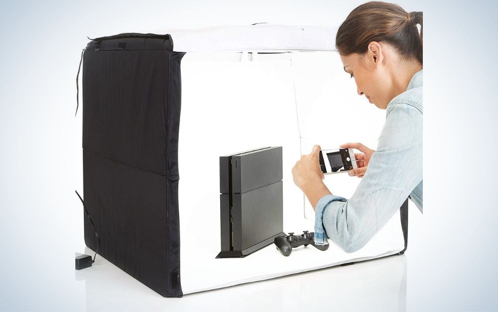 Amazon Basics Portable Foldable Photo Studio Box is the best for product photography.