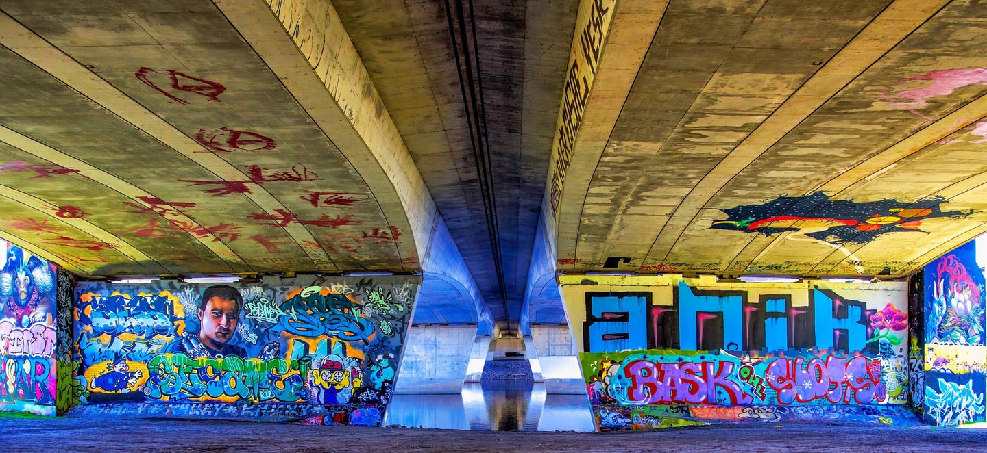 graffiti street art Bronson Street Bridge Rideau River Ottawa, Canada